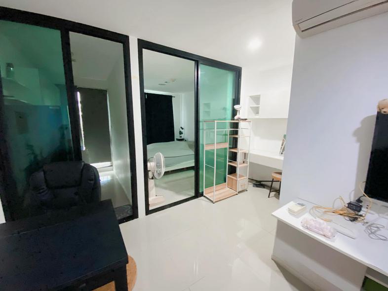 Project condo Pause sukhumvit 107 Size 1 bedroom, 1 living room, 1 bathroom, 1 kitchen with balcony. 30 sq.m. ห่างจาก BTS แ...